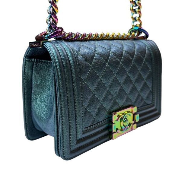 Chanel Small Iridescent Quilted Goatskin Boy Bag - Picture 2 of 16